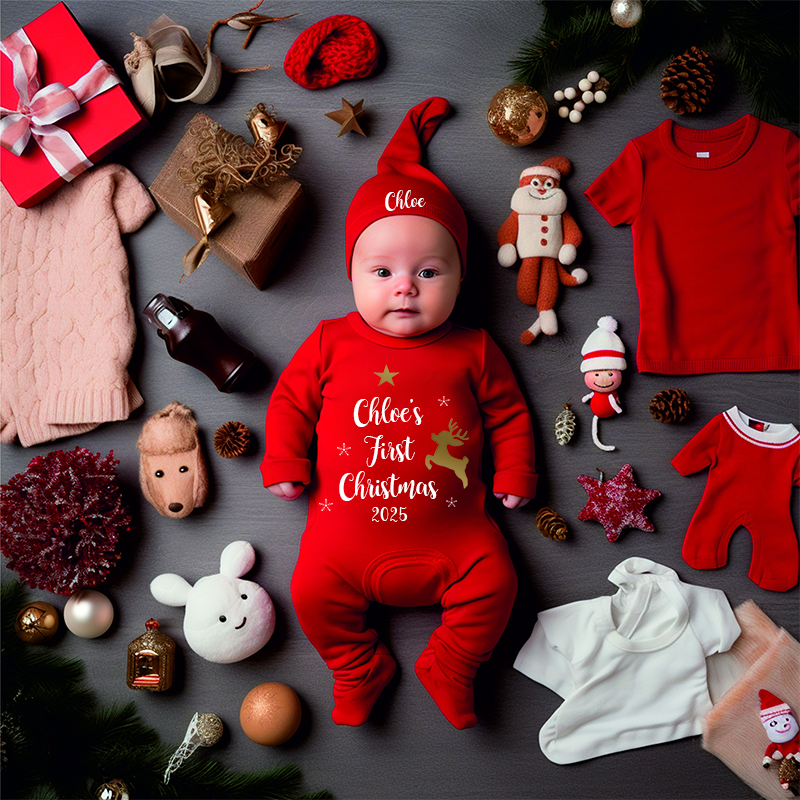 Personalized Baby My First Christmas Outfit| BBcloth1223