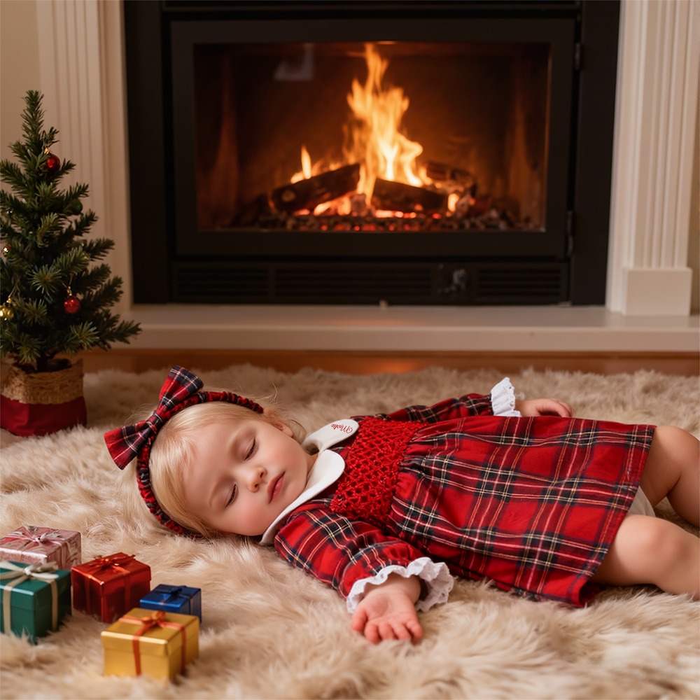 Personalized Girl Red Dress With Headband| YESMC29