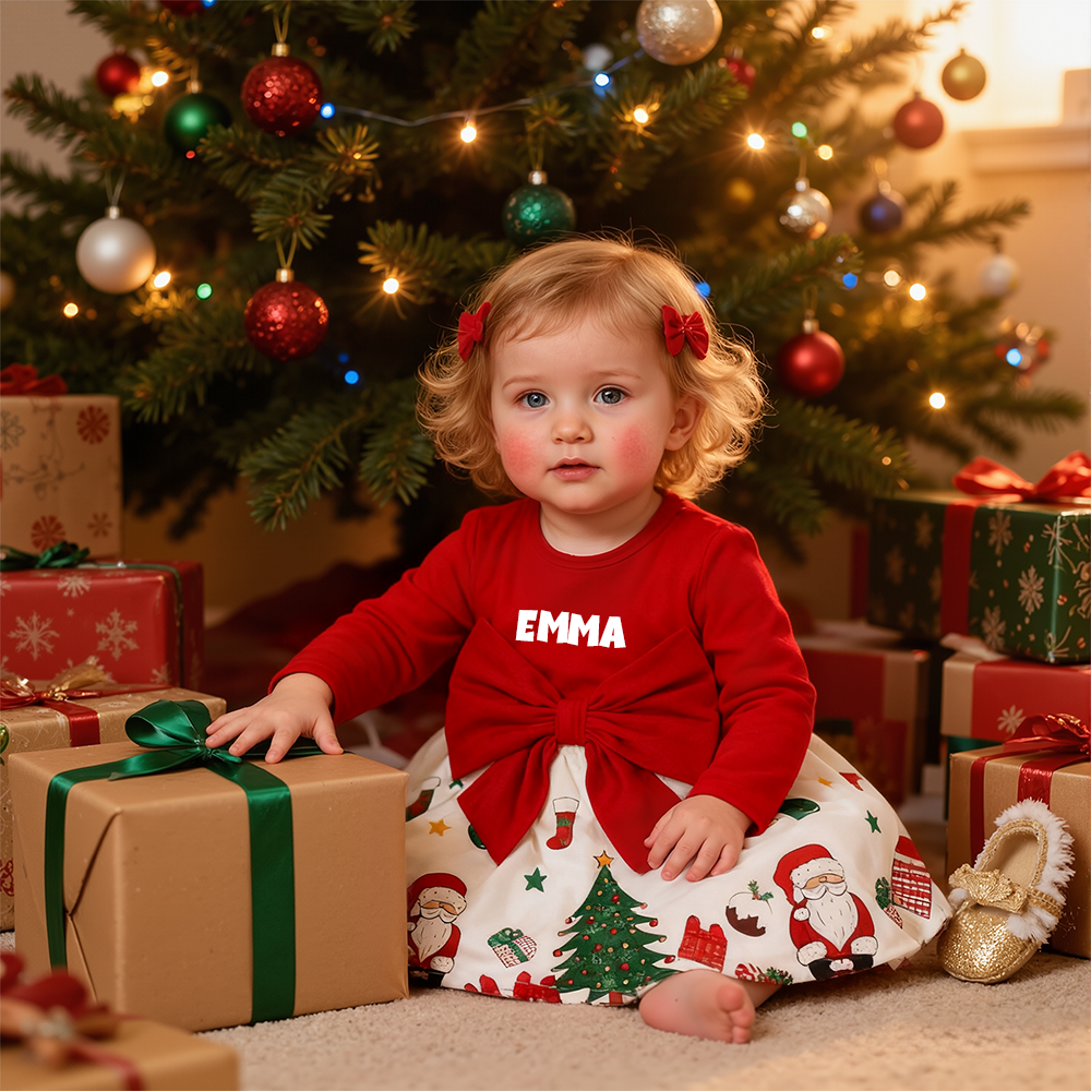 Personalized Baby Girl Christmas Dress| YESMC32