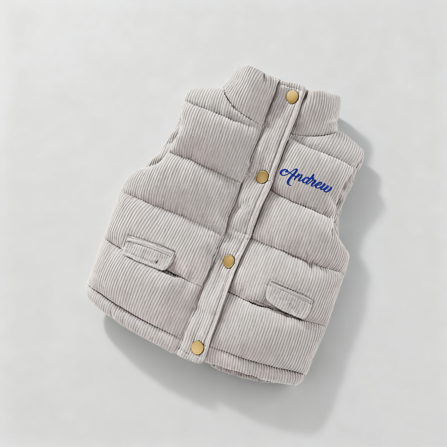 Personalized Kid Embroidered Corduroy Vest| Cloth252