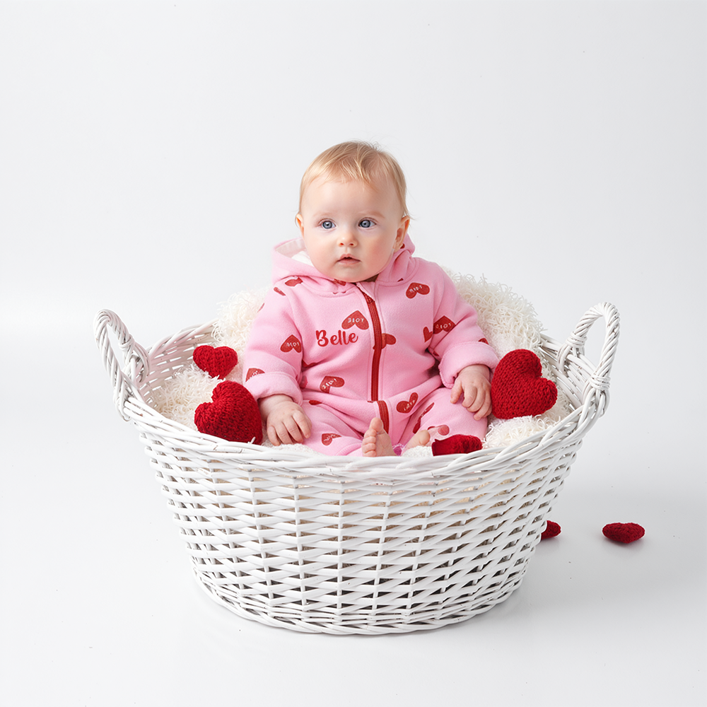 Personalized Baby Girl Love Heart Jumpsuit| BBcloth112