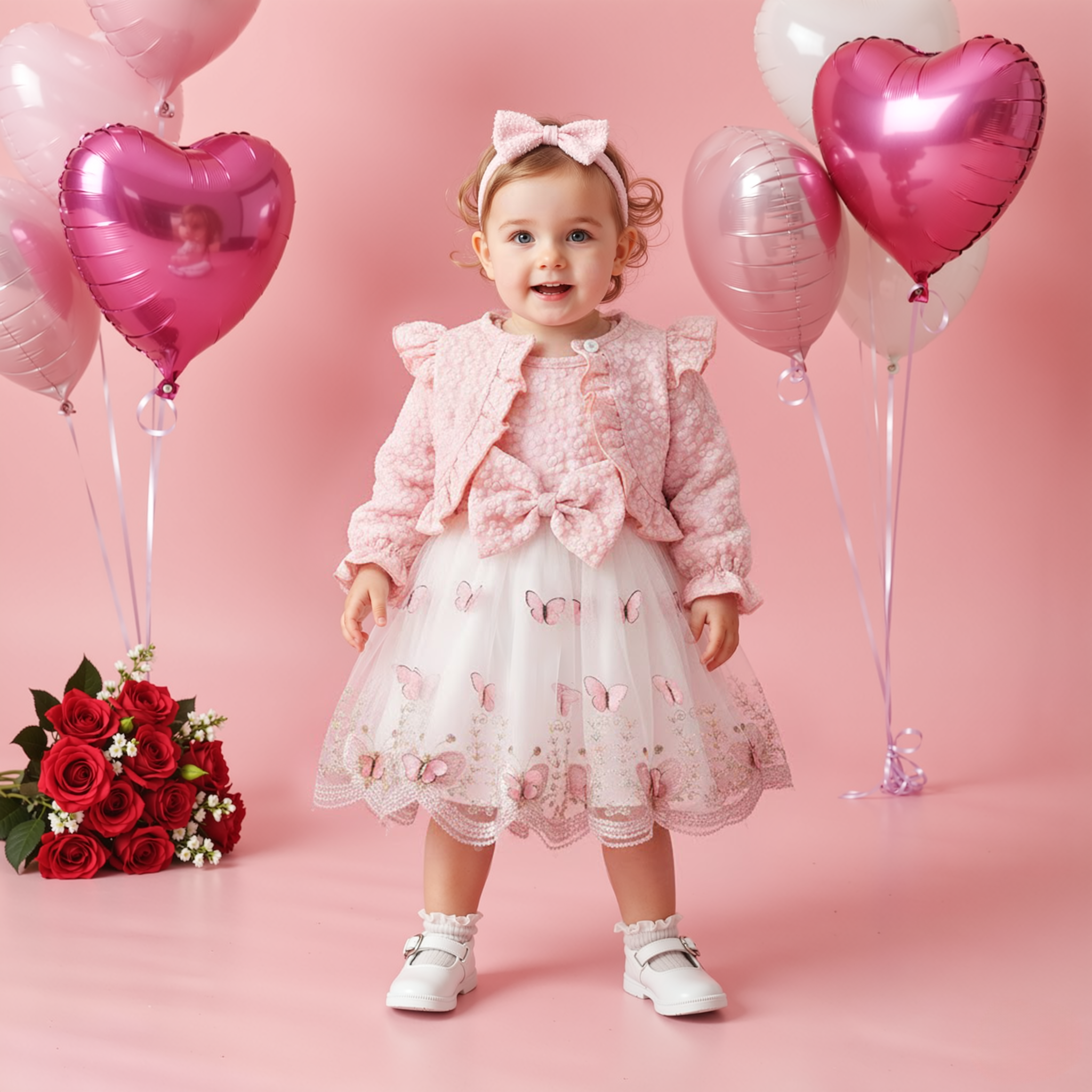 Personalized Girl  Floral Coat & Headband Casual Dress| Dress40