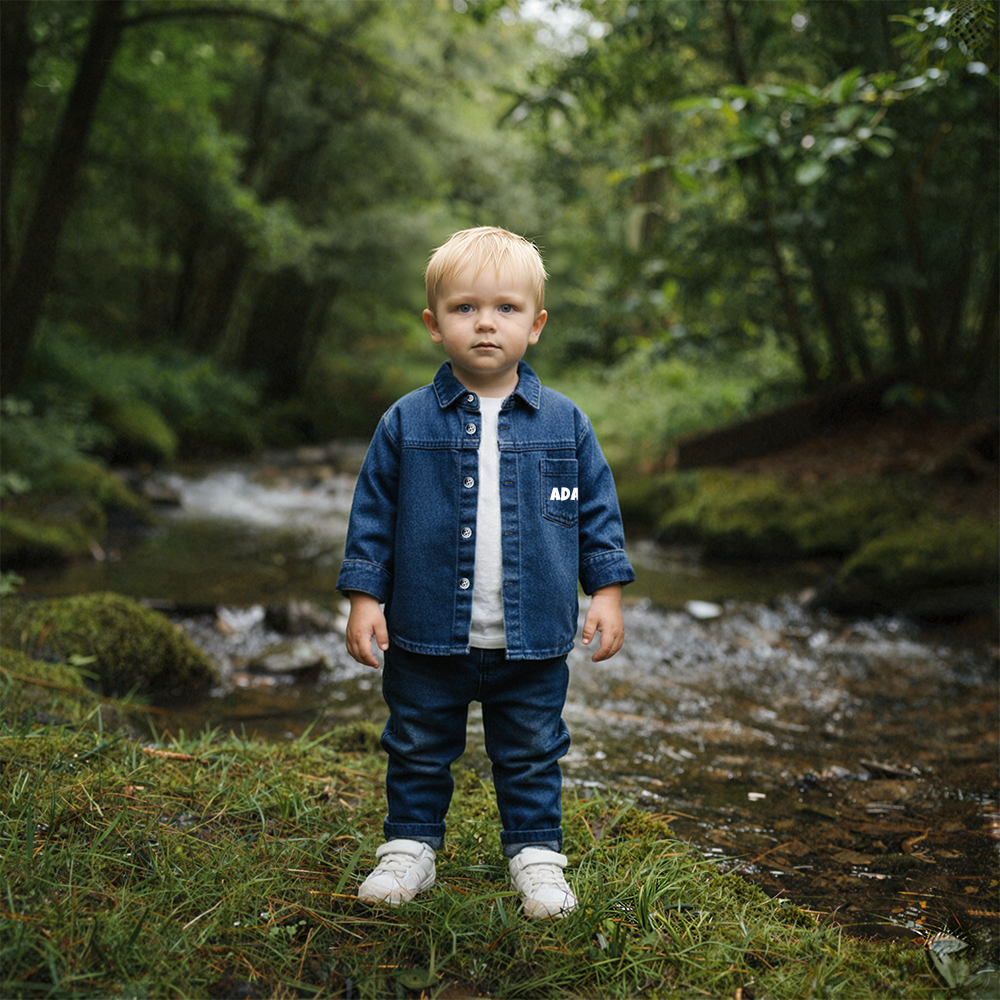 Personalized Kids Casual Denim Shirt and Pants| Cloth260