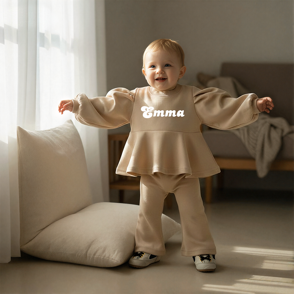 Personalized Girl Casual Sweatshirt and Pants Set| Cloth261