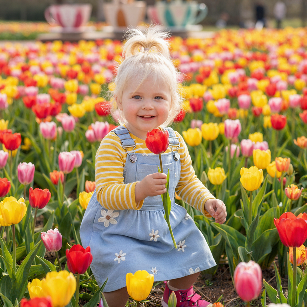 Personalized Girl Embroidered Flower Suspender Dress| Dress45