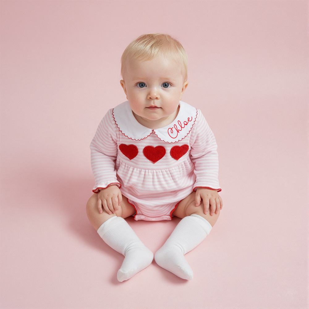 Personalized Baby Valentine Long Sleeves Romper| YESVa03