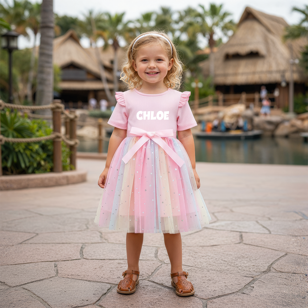 Personalized Girl Summer Rainbow Tutu Dress| Dress51