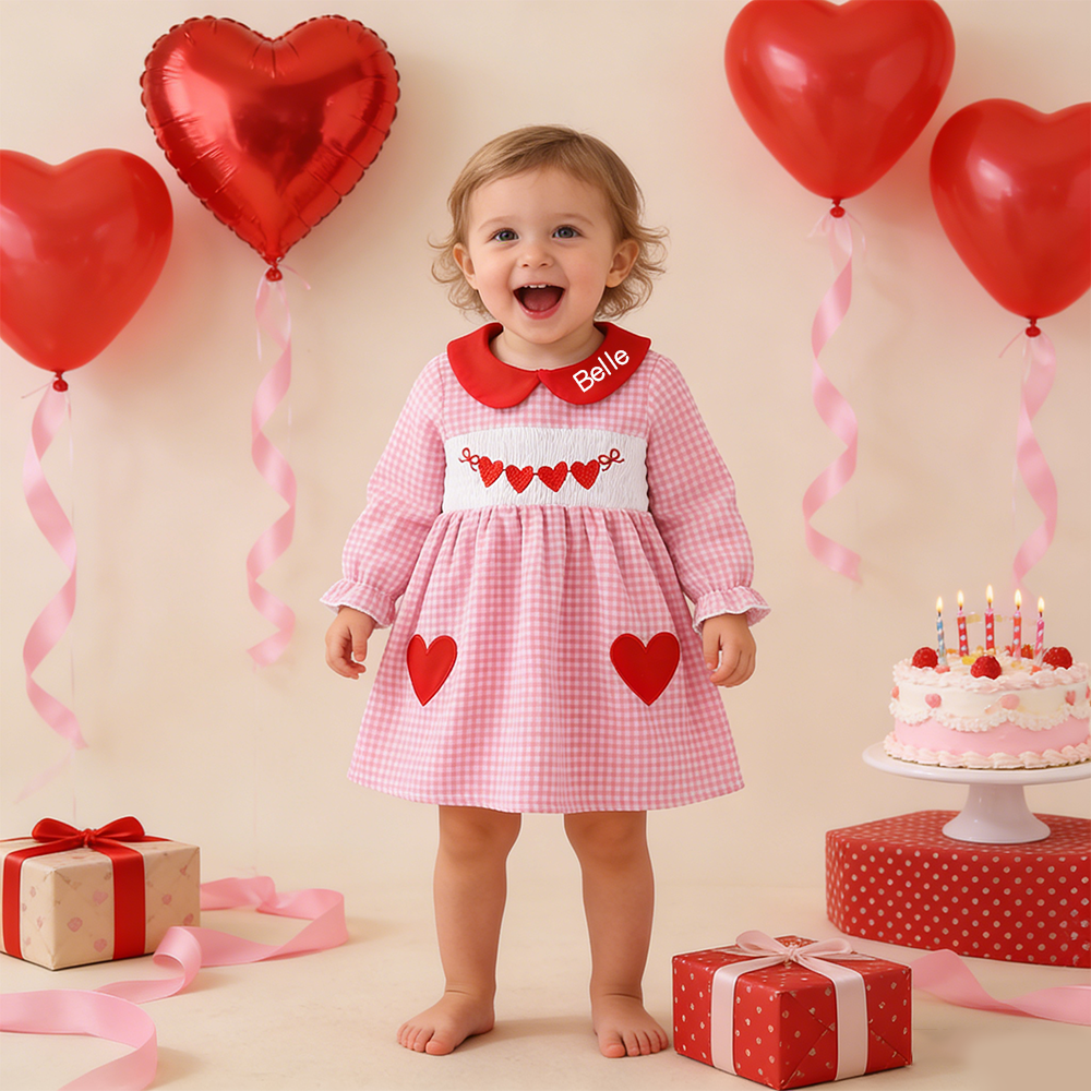 Personalized Girl Valentine's Day Heart Dress| YESVa10