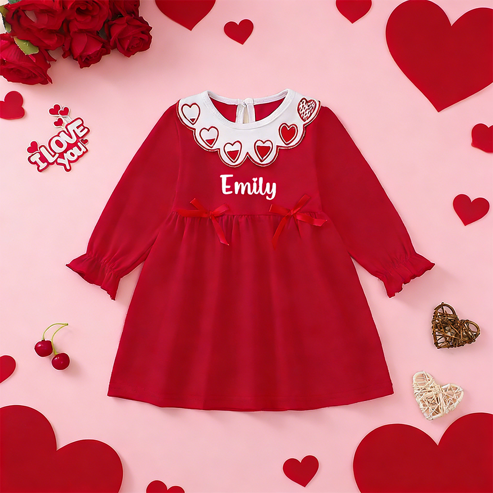 Personalized Girl Valentine's Day Heart Dress| YESVa13
