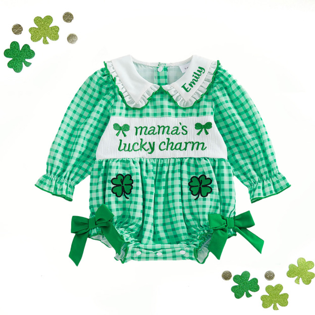 Personalized Baby Girl St. Patrick's Day Romper| BBcloth124