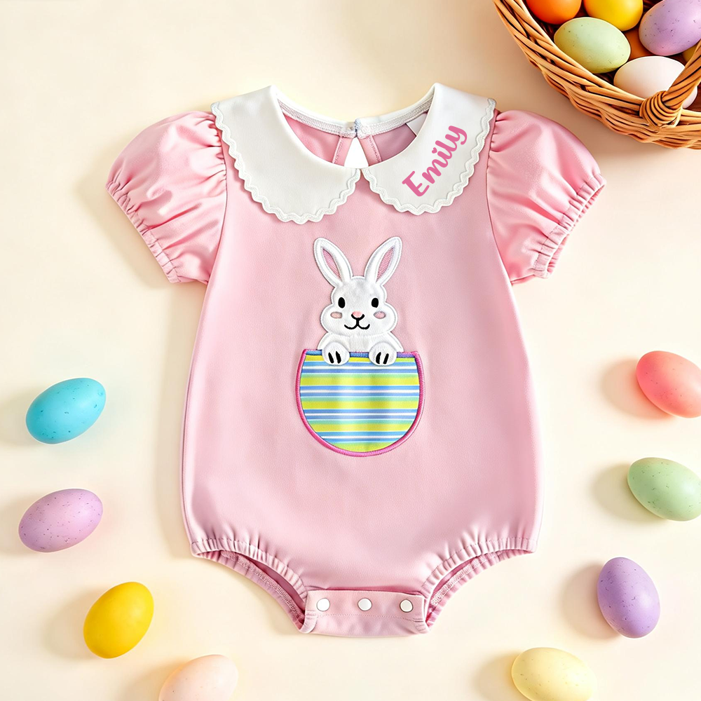Personalized Baby Easter Bunny Romper| BBcloth126