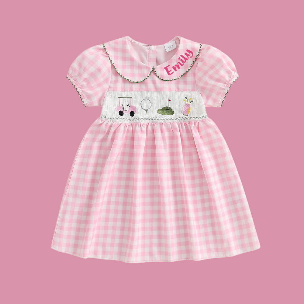 Personalized Girl Birthday Pink Golf Dress| Dress64