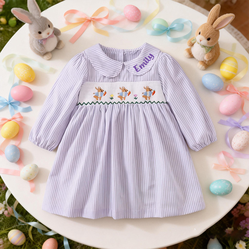 Personalized Girl Easter Bunny Dress| Dress65