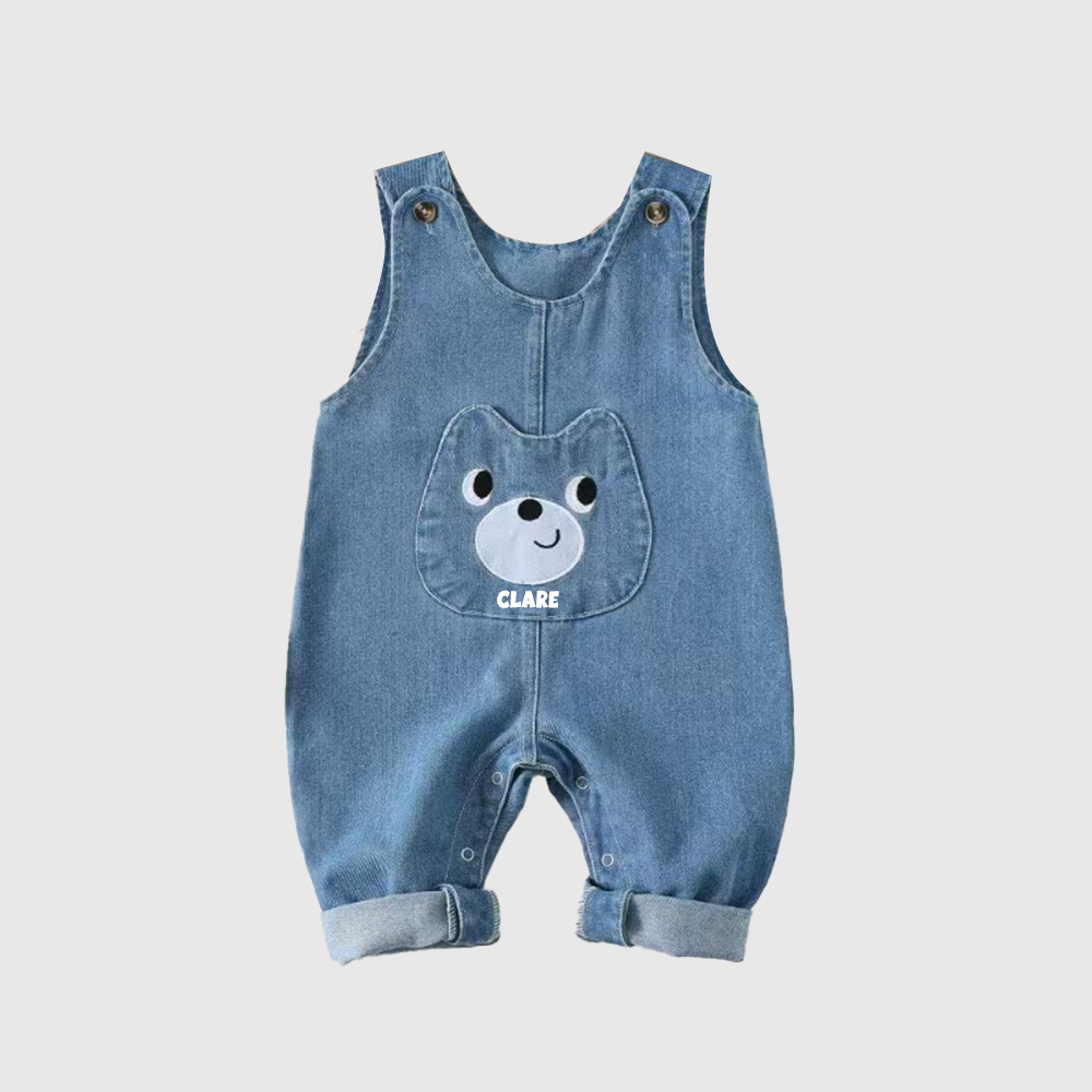 Personalized Baby Cute Bear Denim Overalls| Pants35
