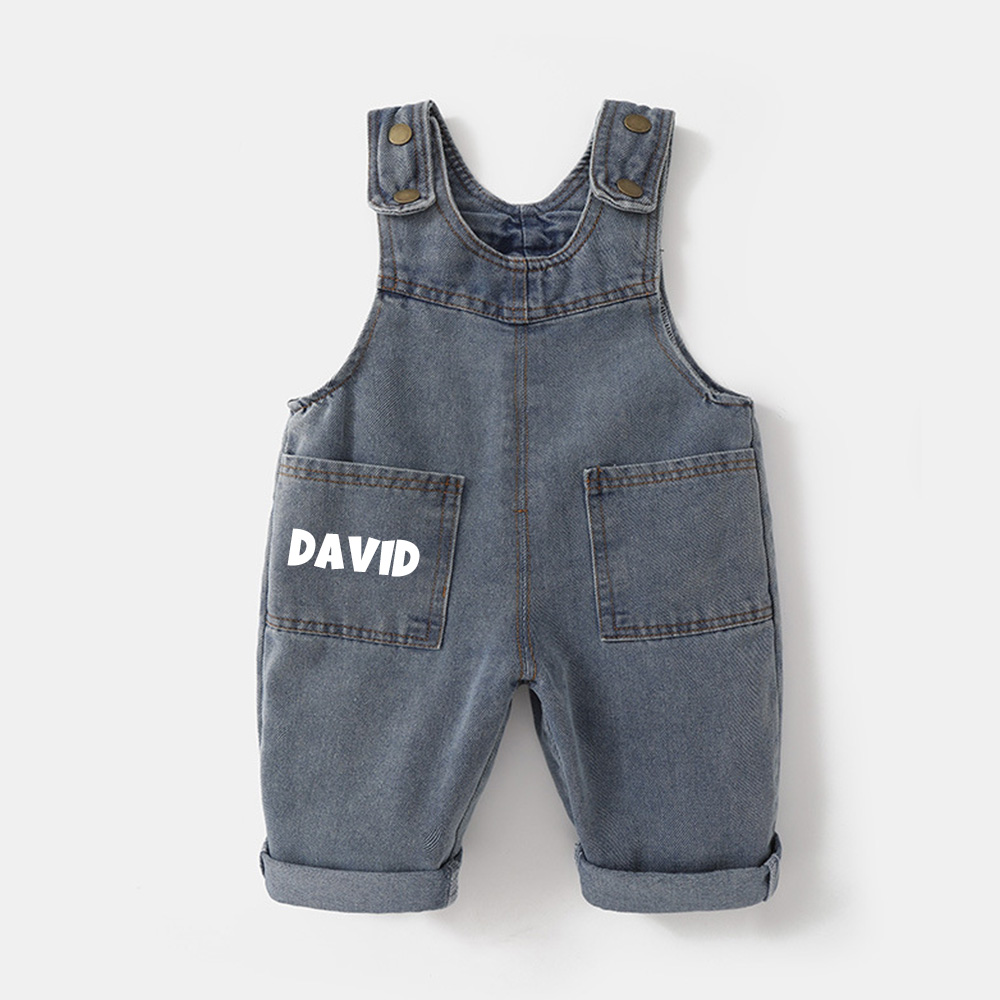 Personalized Kids Retro Denim Overalls| Pants41