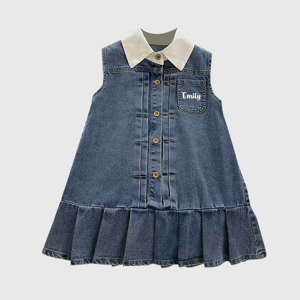 Personalized Girl Summer Denim Vest Dress| Dress69
