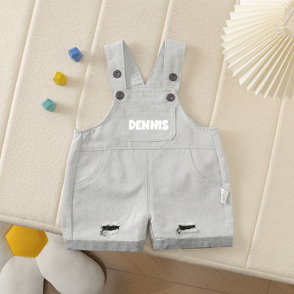 Personalized Kids Color Denim Overalls| Pants53