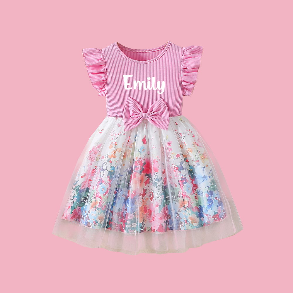 Personalized Girl Summer Flower Tutu Dress| Dress78