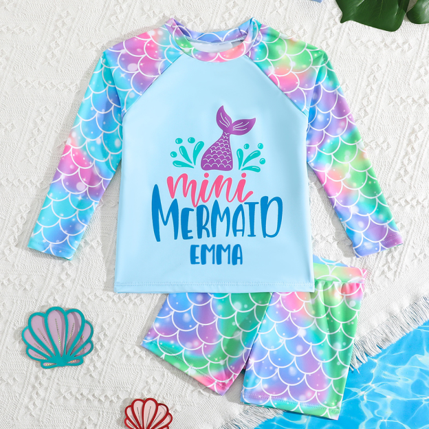 Personalized Girl Mini Mermaid Two-Piece Swimsuit| Swimsuit06
