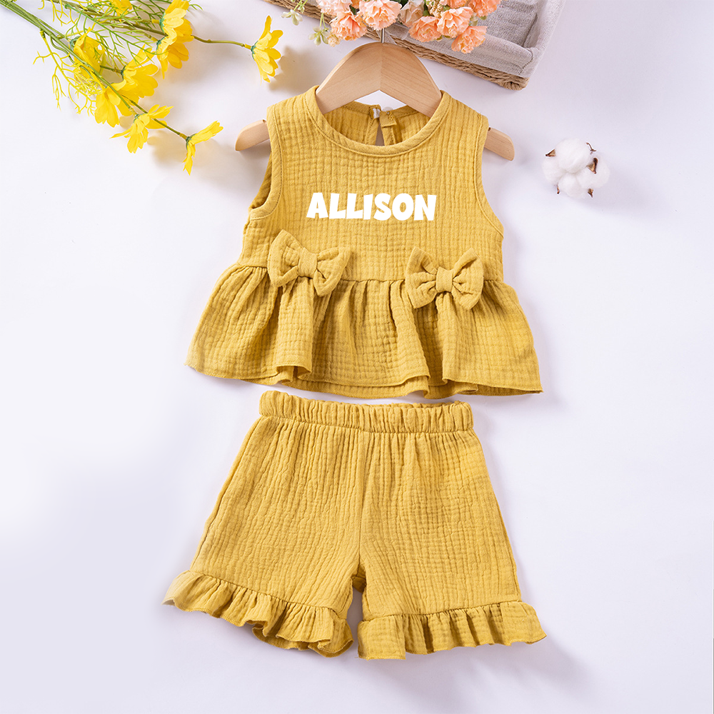 Personalized Girl Ruffle Two-PieceSet| Cloth274
