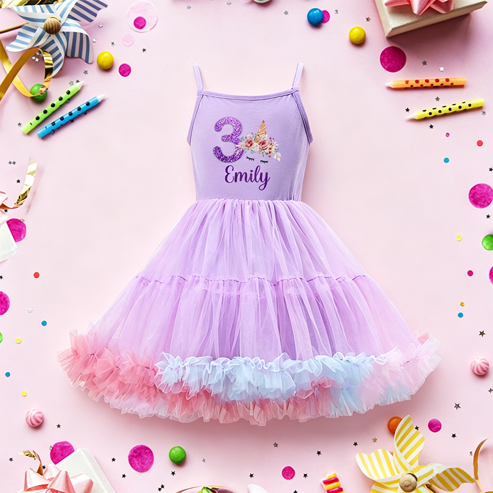 Personalized Girl Birthday Unicorn Tutu Dress| Dress89