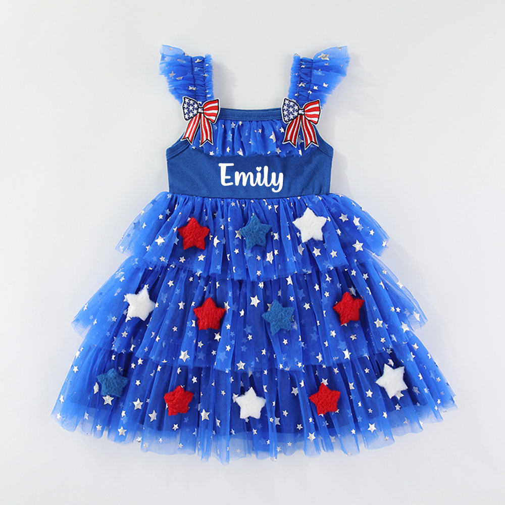 Personalized 4th of July Star Tulle Tutu Dress| Dress101