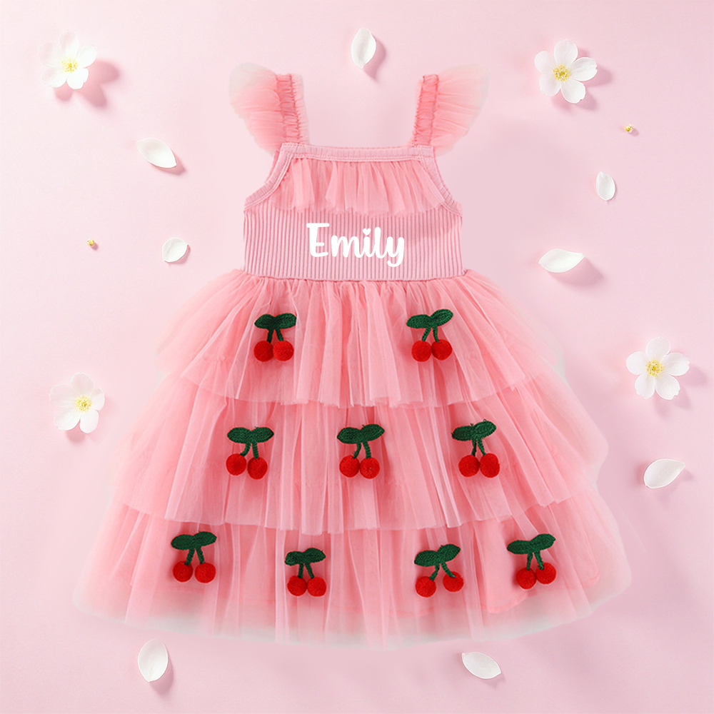 Personalized Girl Cherry Summer Tutu Dress| Dress102