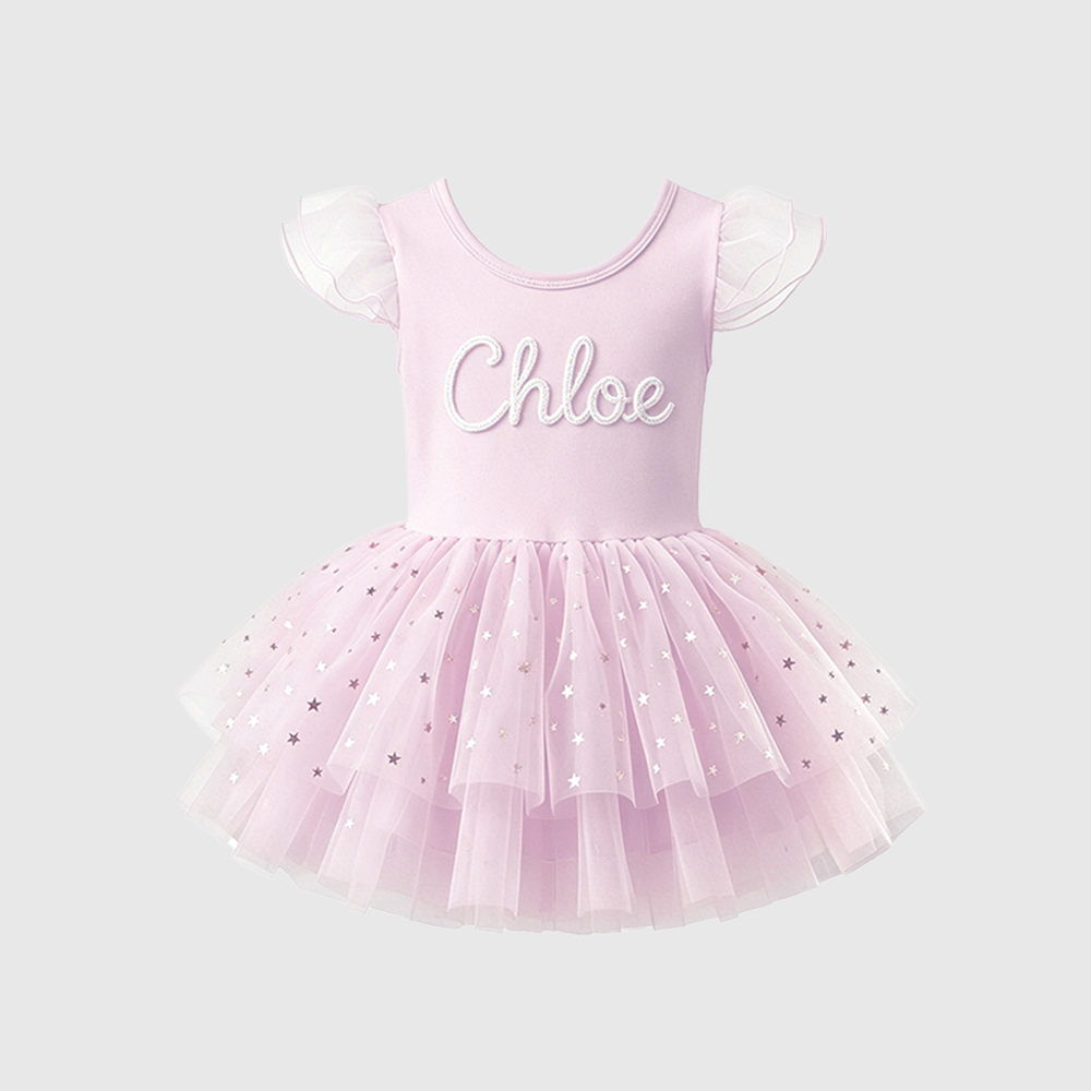 Personalized Hand Embroidered Girl Ballet Dance Tutu Dress| Dress106