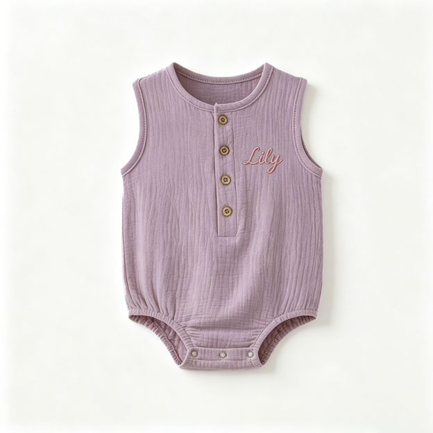 Personalized Embroidered Baby Summer Romper| BBcloth139