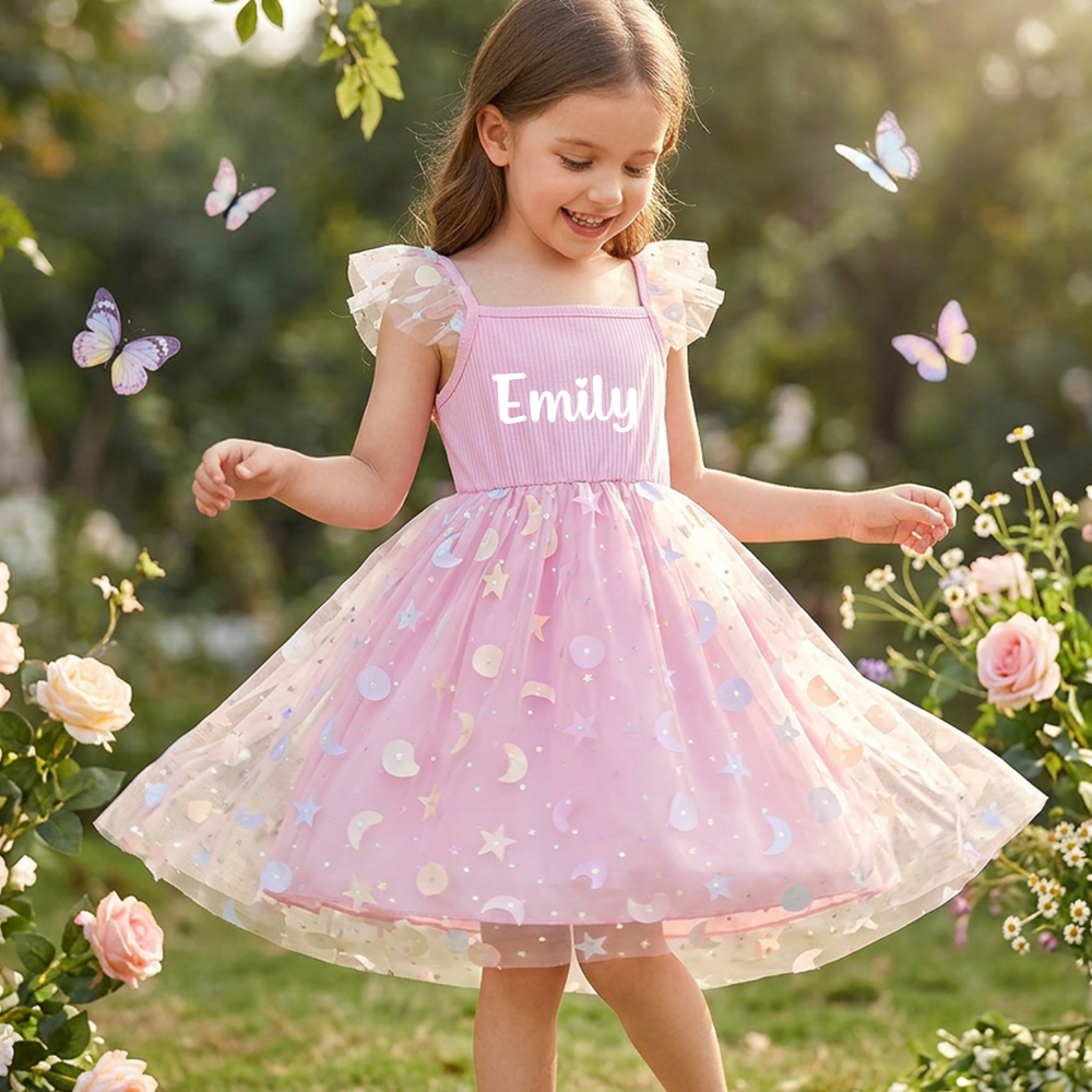 Personalized Girl Pink Sparkle Tutu Dress| Dress110