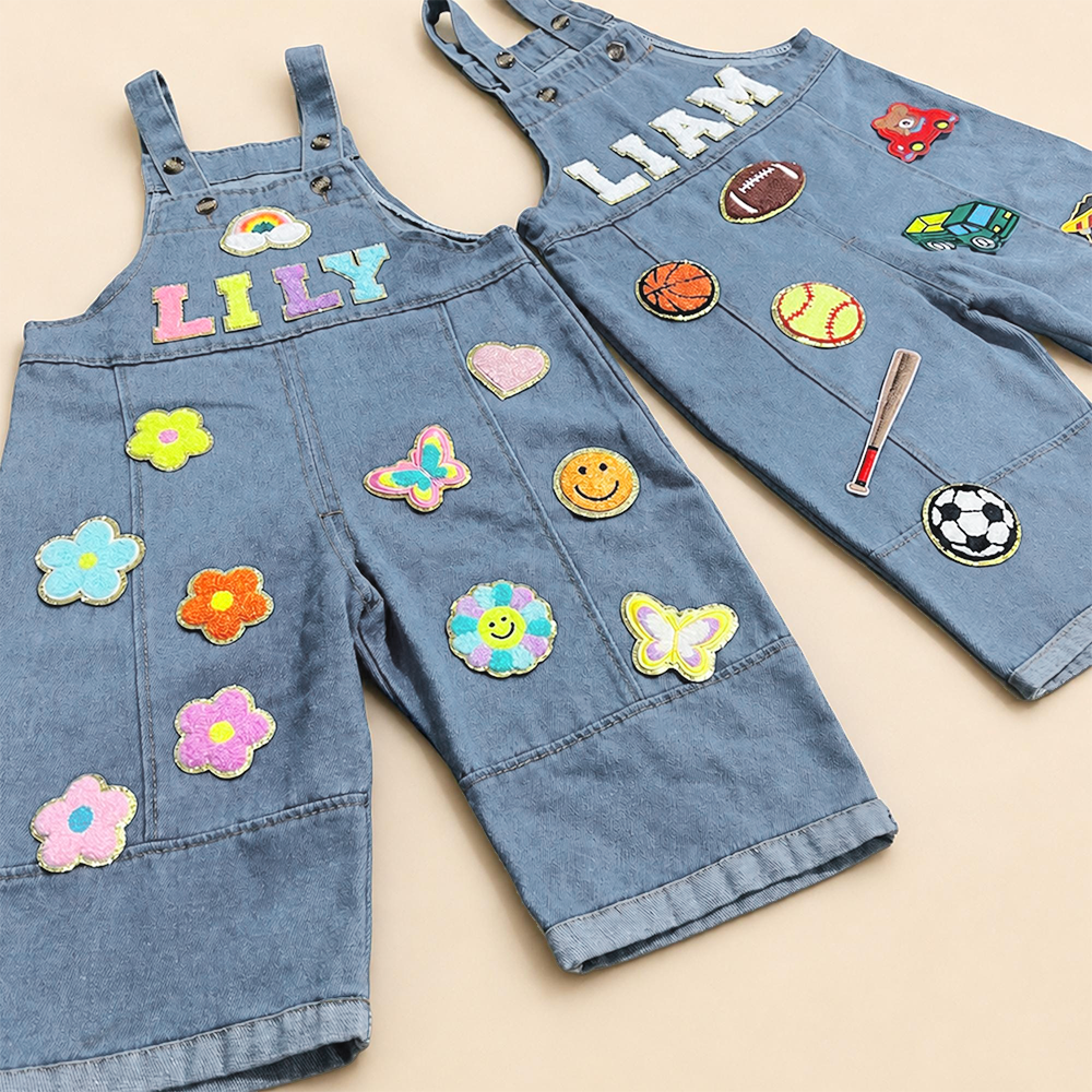 Personalized Kids Patch Oversized Denim Overalls| Pants59