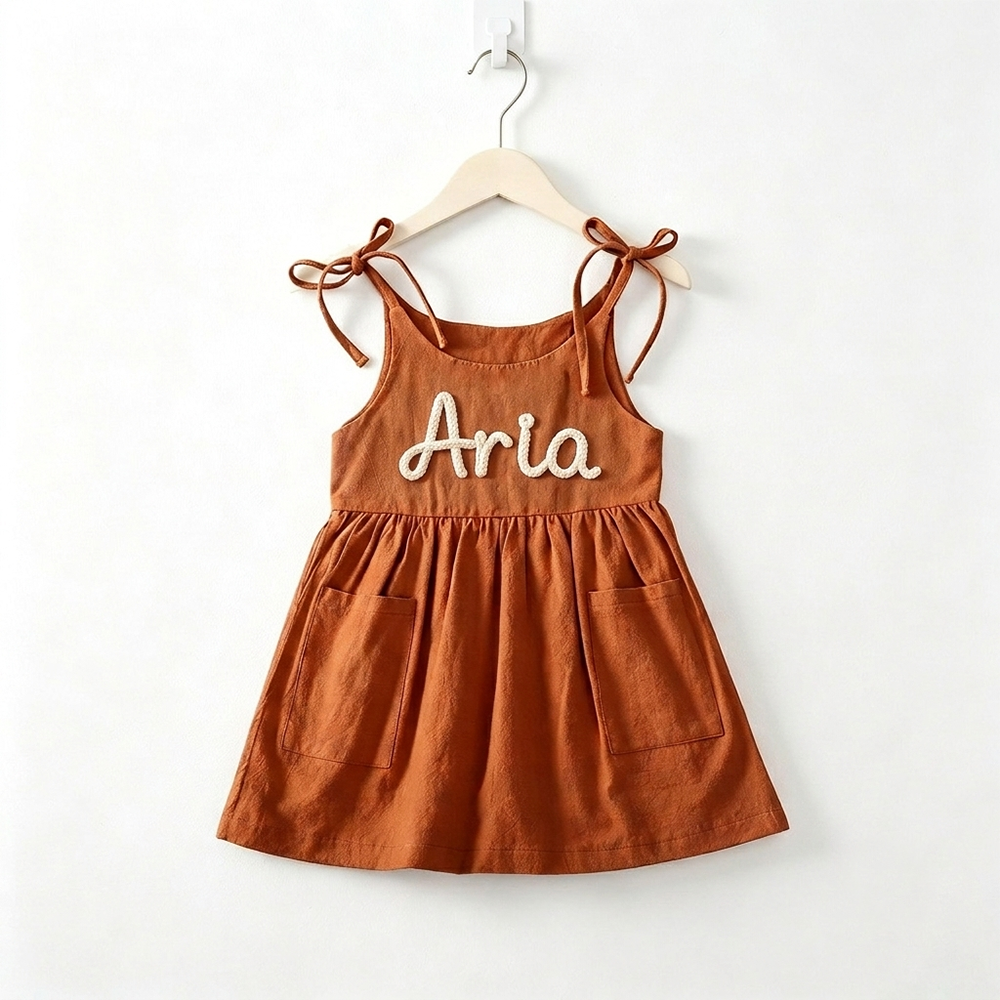 Personalized Baby Girl Name Strap Dress| Dress118