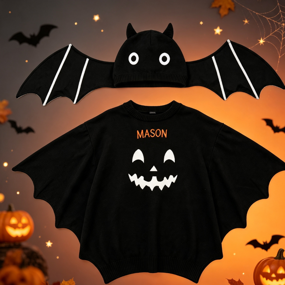 Personalized Kids Embroidered Gift Black Cape with Prop Accessories| YESHalloween20