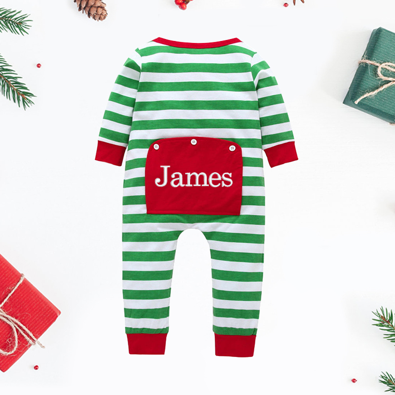 Personalized Embroidered Butt Flap Christmas Pajamas| Cloth99