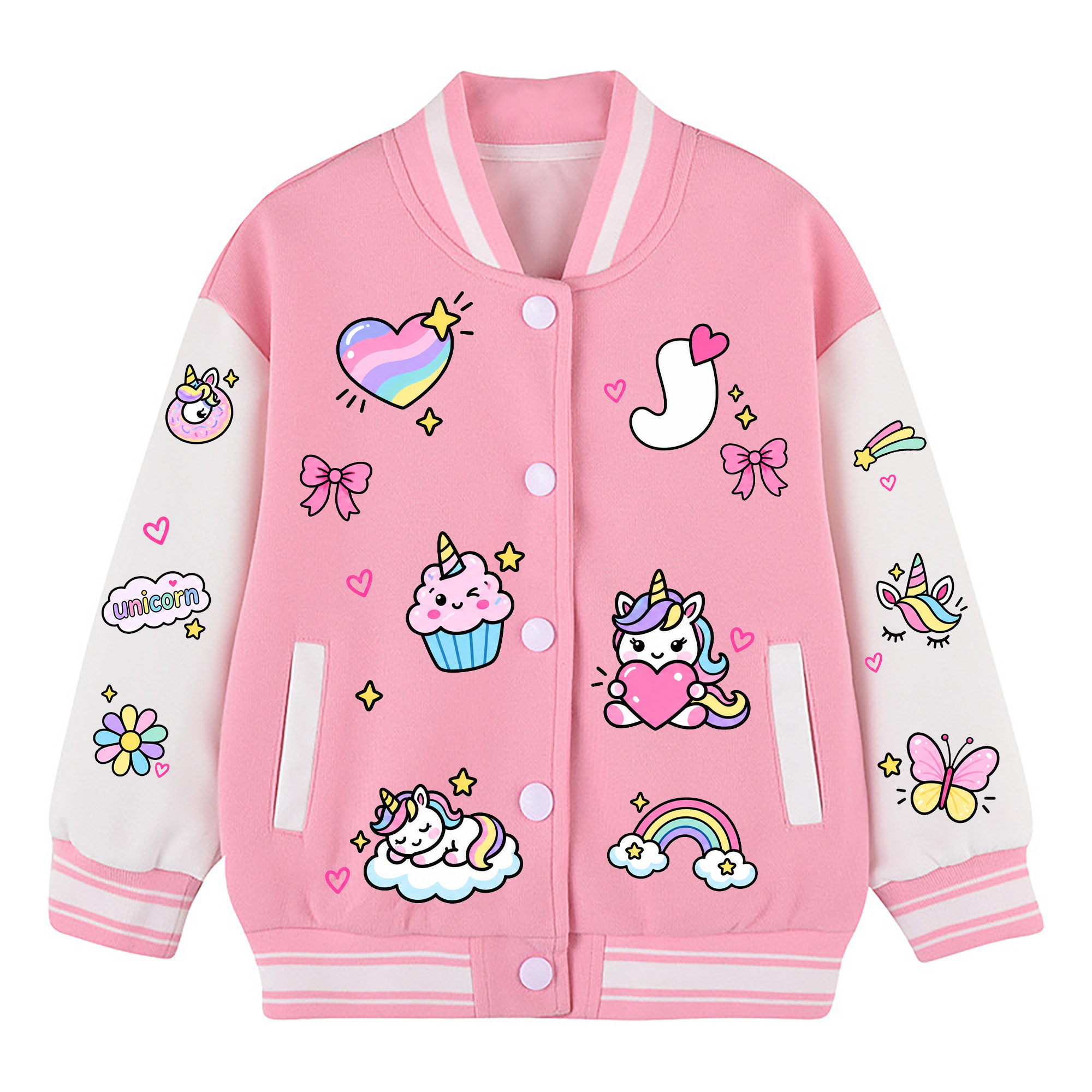 Personalized Kids Unicorn Varsity Jacket | Cloth290