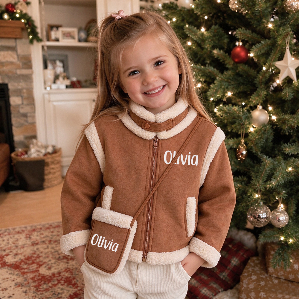 Personalized Fleece-Lined & Thickened Retro-Style Coat For Girls | Cloth292