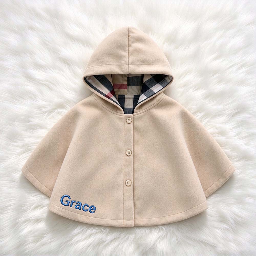 Personalized Embroidered Kids Winter Warm Cape | Cloth296