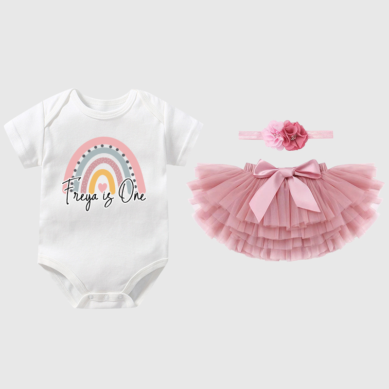 Personalized Baby Girls Birthday Tutu Skirt Headband| BBCloth06