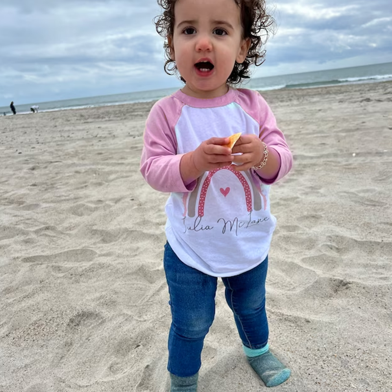 Personalized Girls Rainbow Long Sleeves Shirt| Cloth125