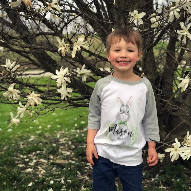 Personalized Kids Easter Bunny Long Sleeves Shirt| Cloth129