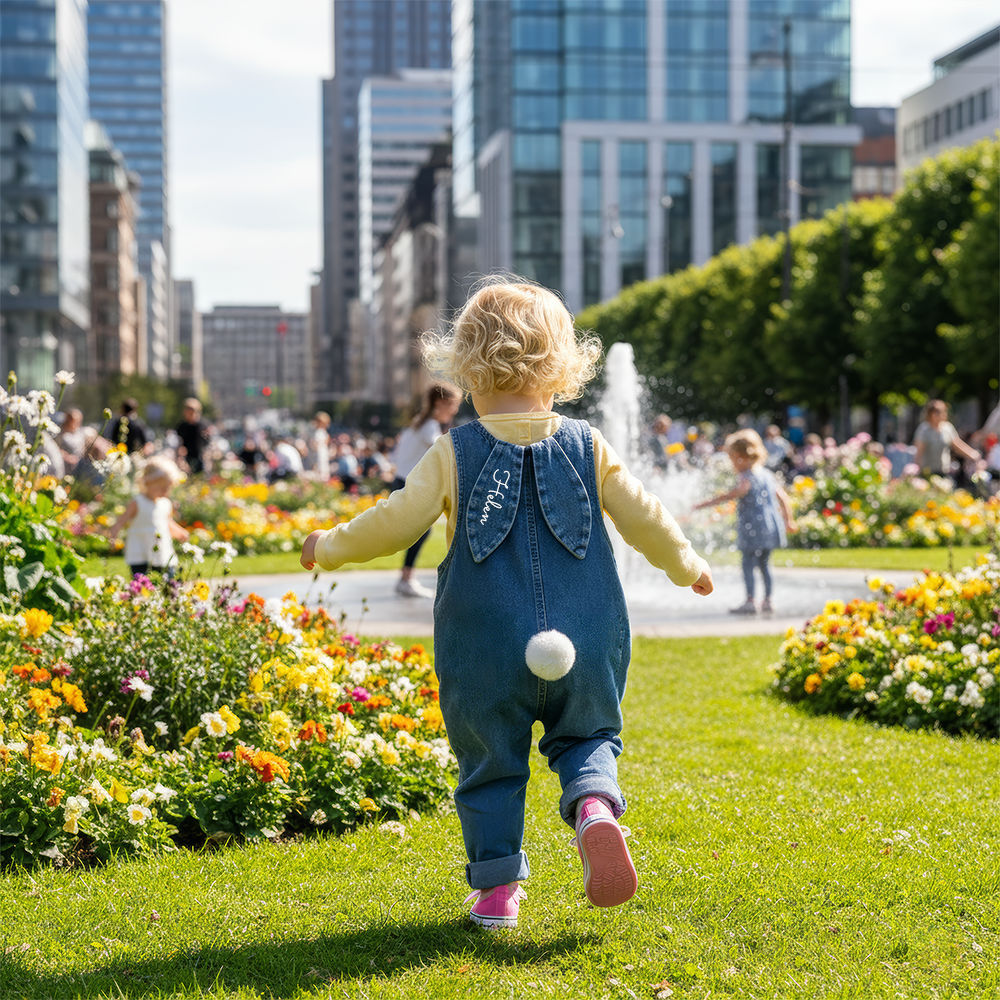 Personalized Kids Bunny Ears Demin Overalls| Pants29