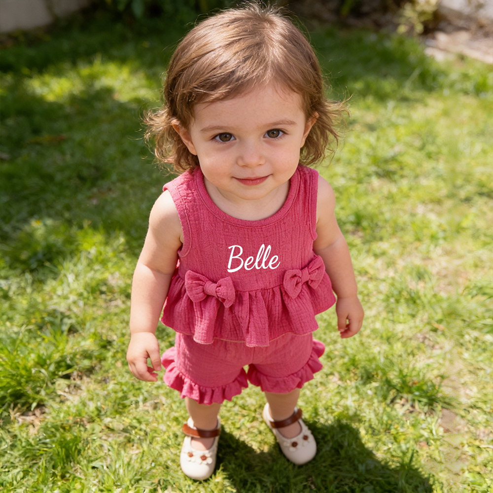 Personalized Girl Ruffle Two-PieceSet| Cloth274