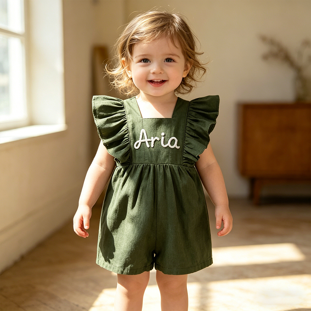 Personalized Baby Girl Hand Knitted Bubble Romper| BBcloth136