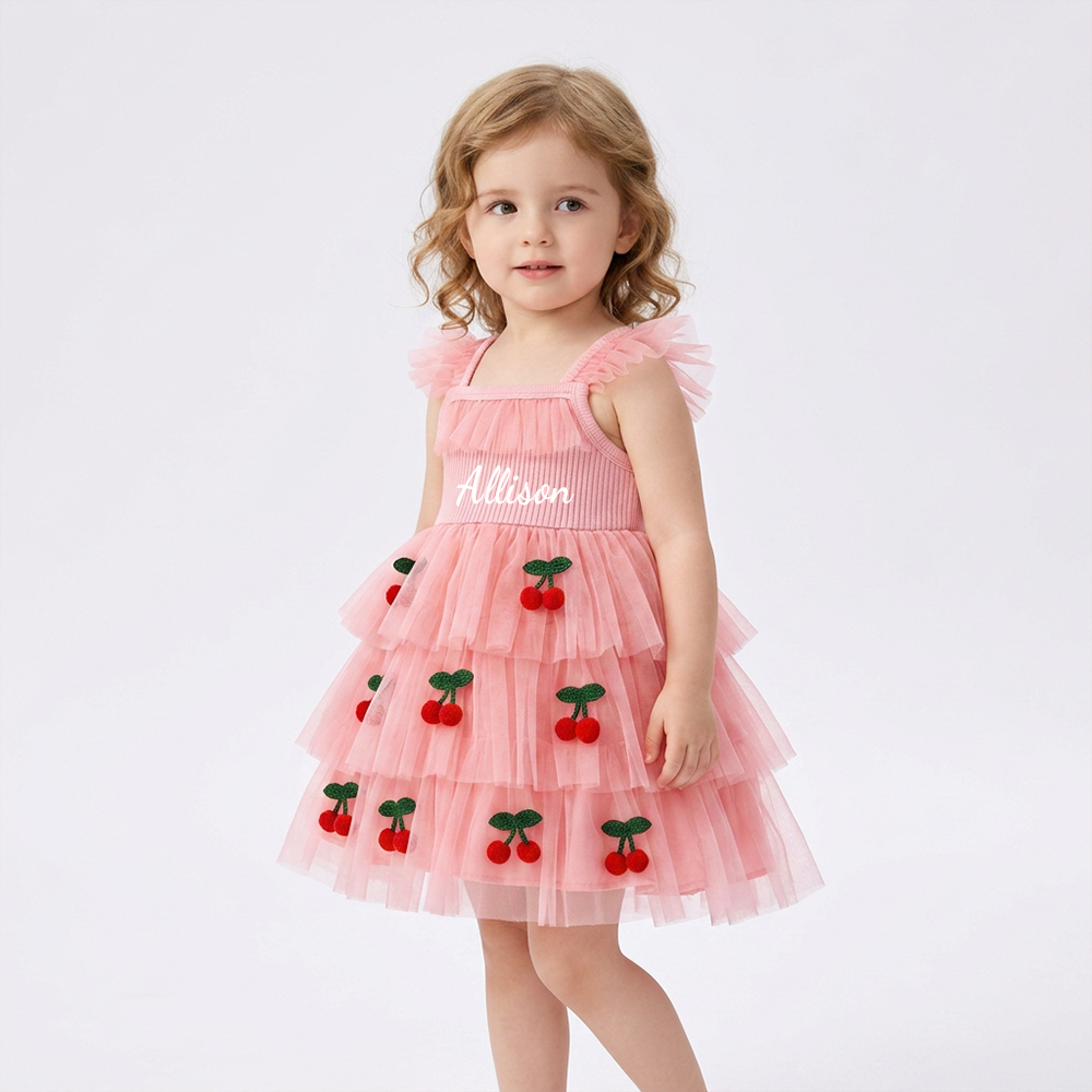 Personalized Girl Cherry Summer Tutu Dress| Dress102