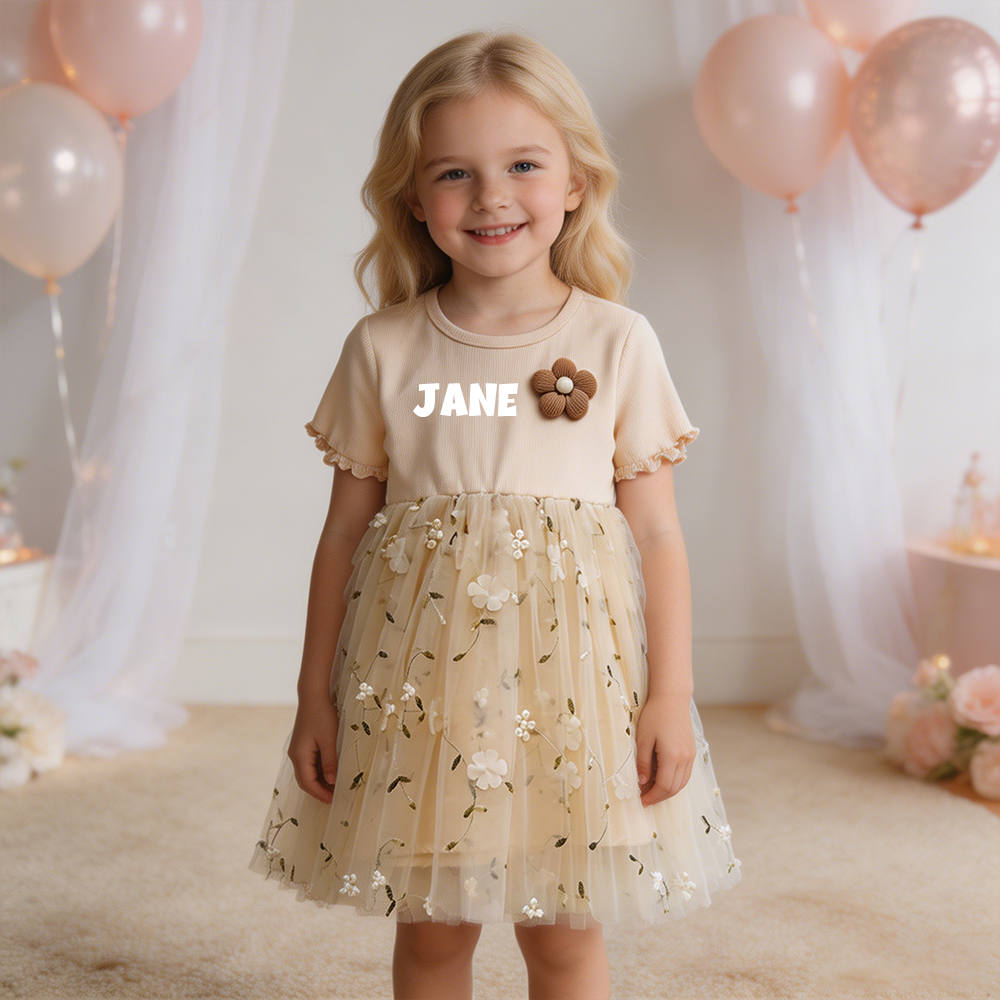 Personalized Girl Floral Summer Dress| Dress105
