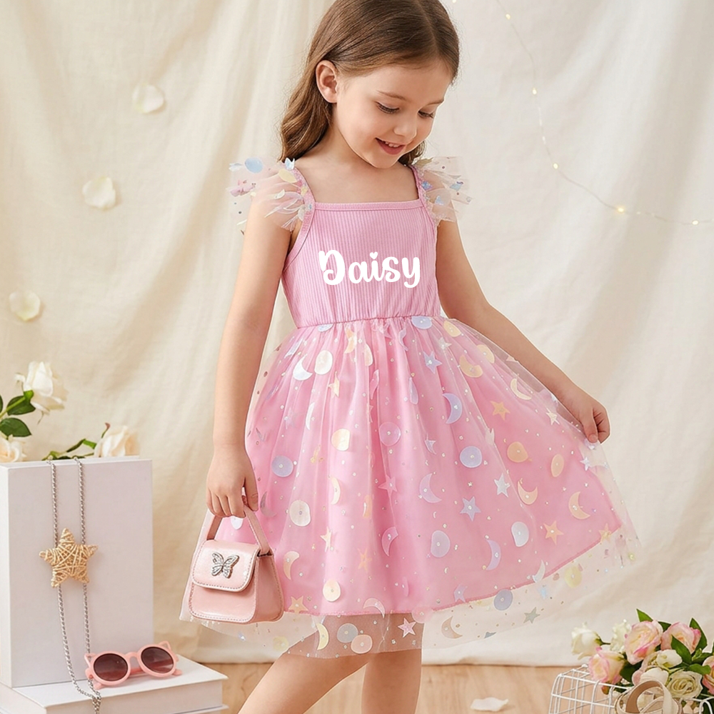 Personalized Girl Pink Sparkle Tutu Dress| Dress110