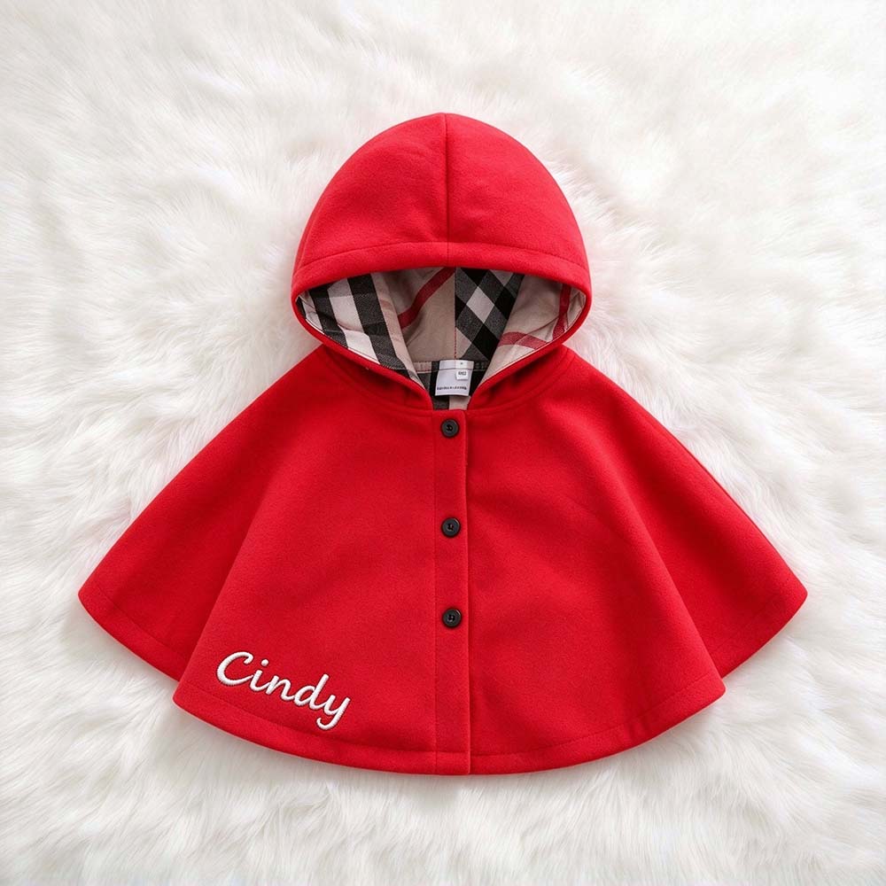 Personalized Embroidered Kids Winter Warm Cape | Cloth296