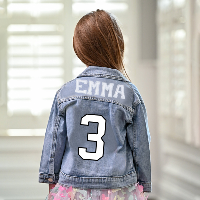 Personalized Kids Sports Denim Jacket| Cloth146