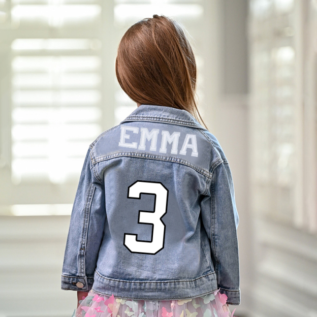 Personalized Kids Sports Denim Jacket| Cloth146