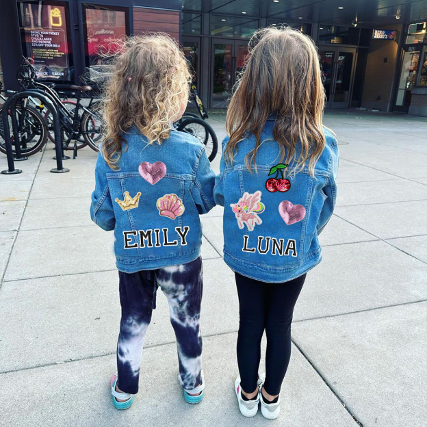Personalized Girls Denim Patch Jacket| Cloth179